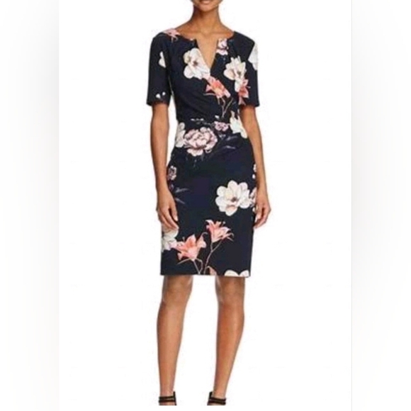 Adrianna Papell Floral Formal Dress Blue Size 8 - Picture 1 of 4